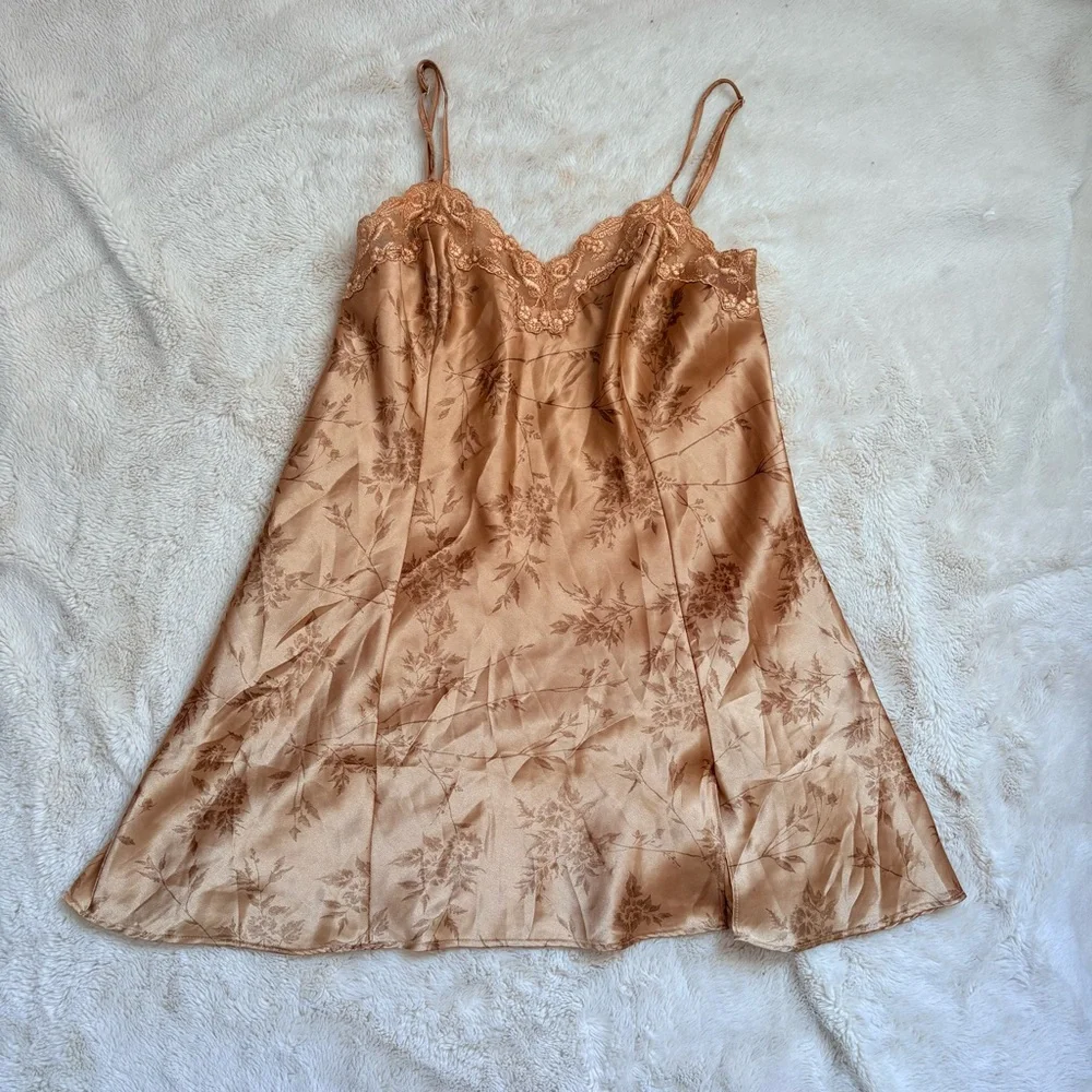 Victoria’s Secret Gold Satin Slip – Small | Boudoir Glam 90s Supermodel Lingerie - Picture 4 of 9